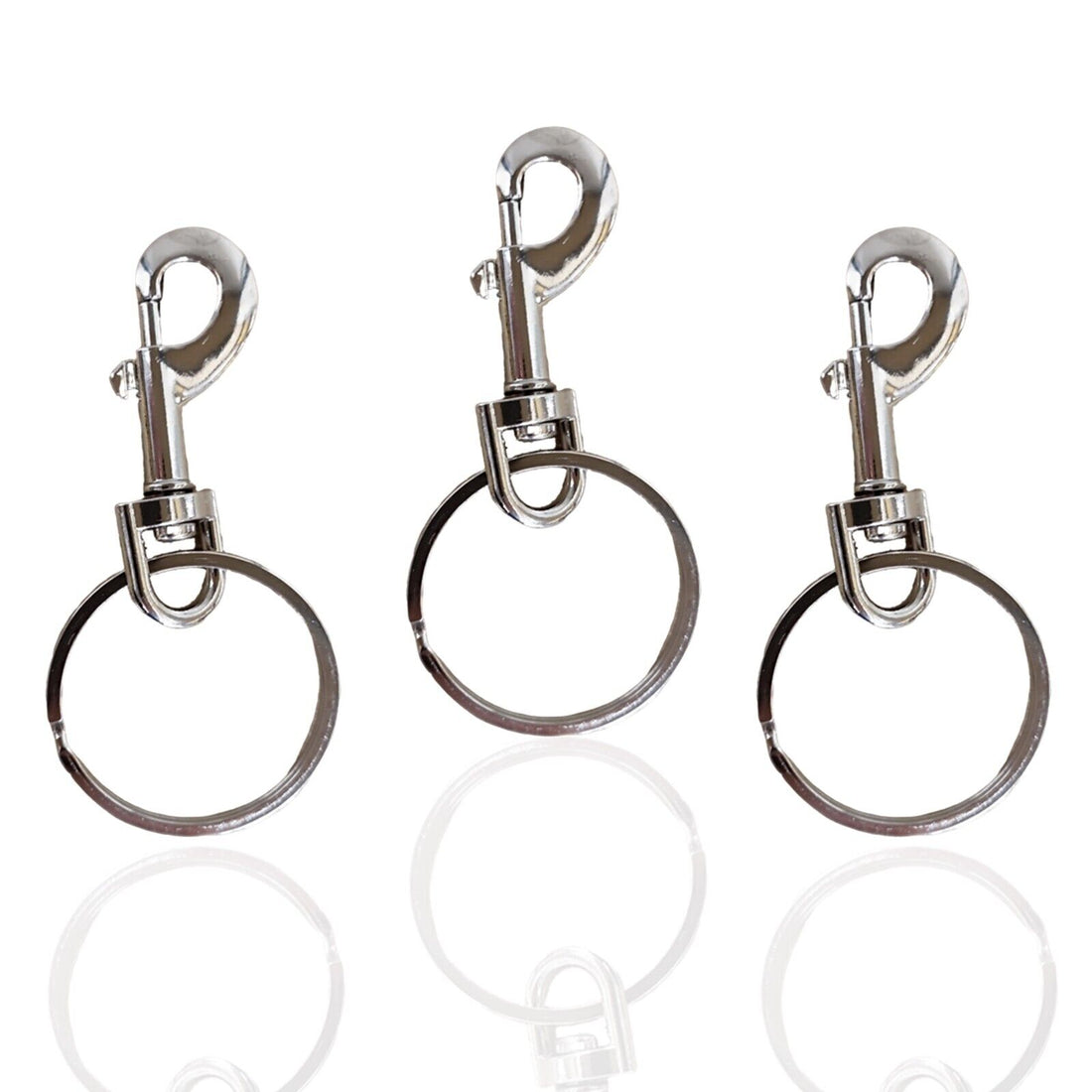 12x Heavy Duty Key Ring - Large Swivel with 60mm Metal Belt Clip Split Ring