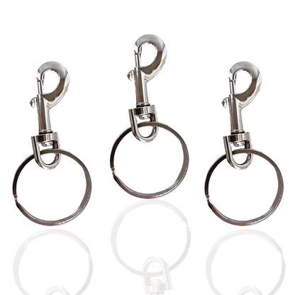 12x Heavy Duty Key Ring - Large Swivel with 60mm Metal Belt Clip Split Ring