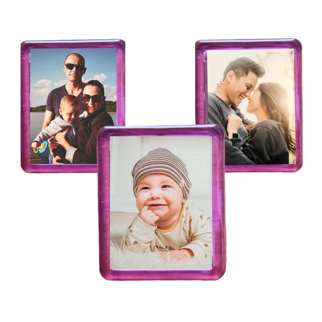 Fridge Magnet Photo Frame – Stylish Display for Photos, Men Women Gift 3 Pack