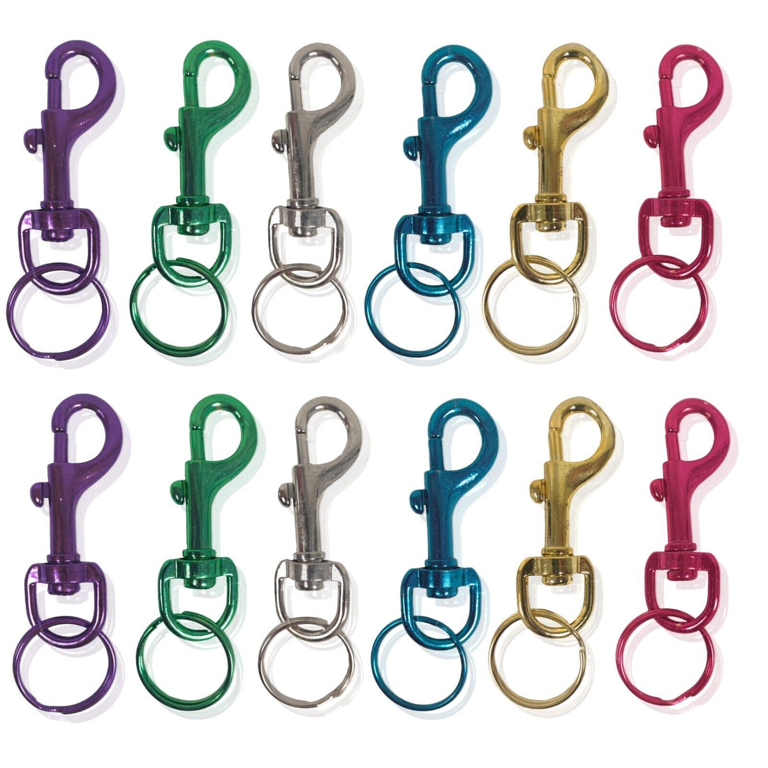 24 Pack Strong Metal Hipster Keyring Belt Clip Keychain Key Fob Wallet Holder
