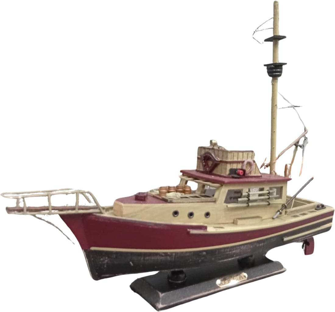 Handcrafted Wooden Ship Model ORCA Fishing Boat – 37cm Collectible Display Ship