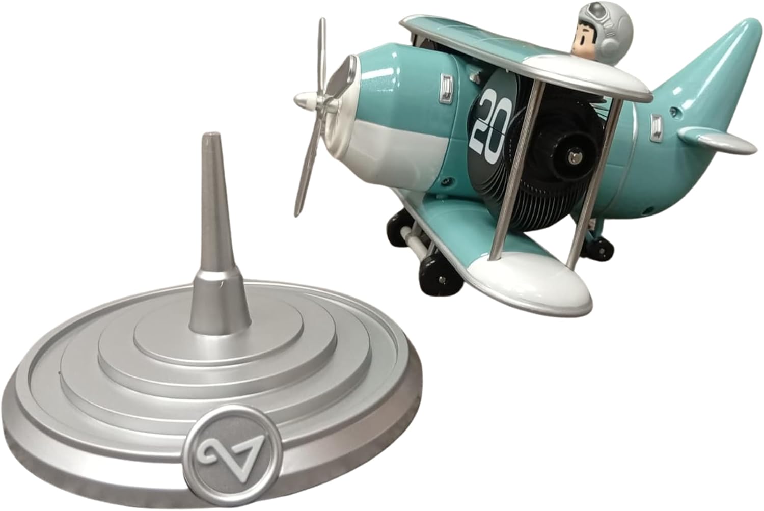 Authentic R &amp; M Retro Airplane Flip Clock Toy Style Vintage Aircraft Desk Clock