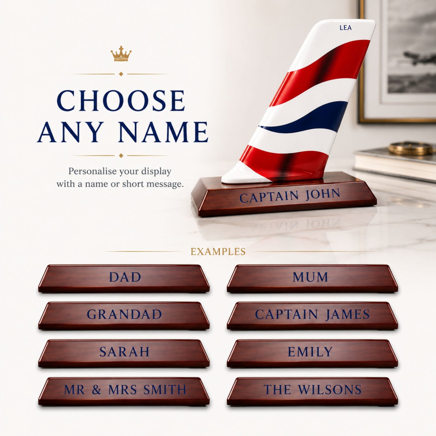 Personalised British Airways BA A380 Fin Tail Plane Aviation Gift