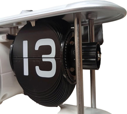 Authentic R &amp; M Retro Airplane Flip Clock Toy Style Vintage Aircraft Desk Clock