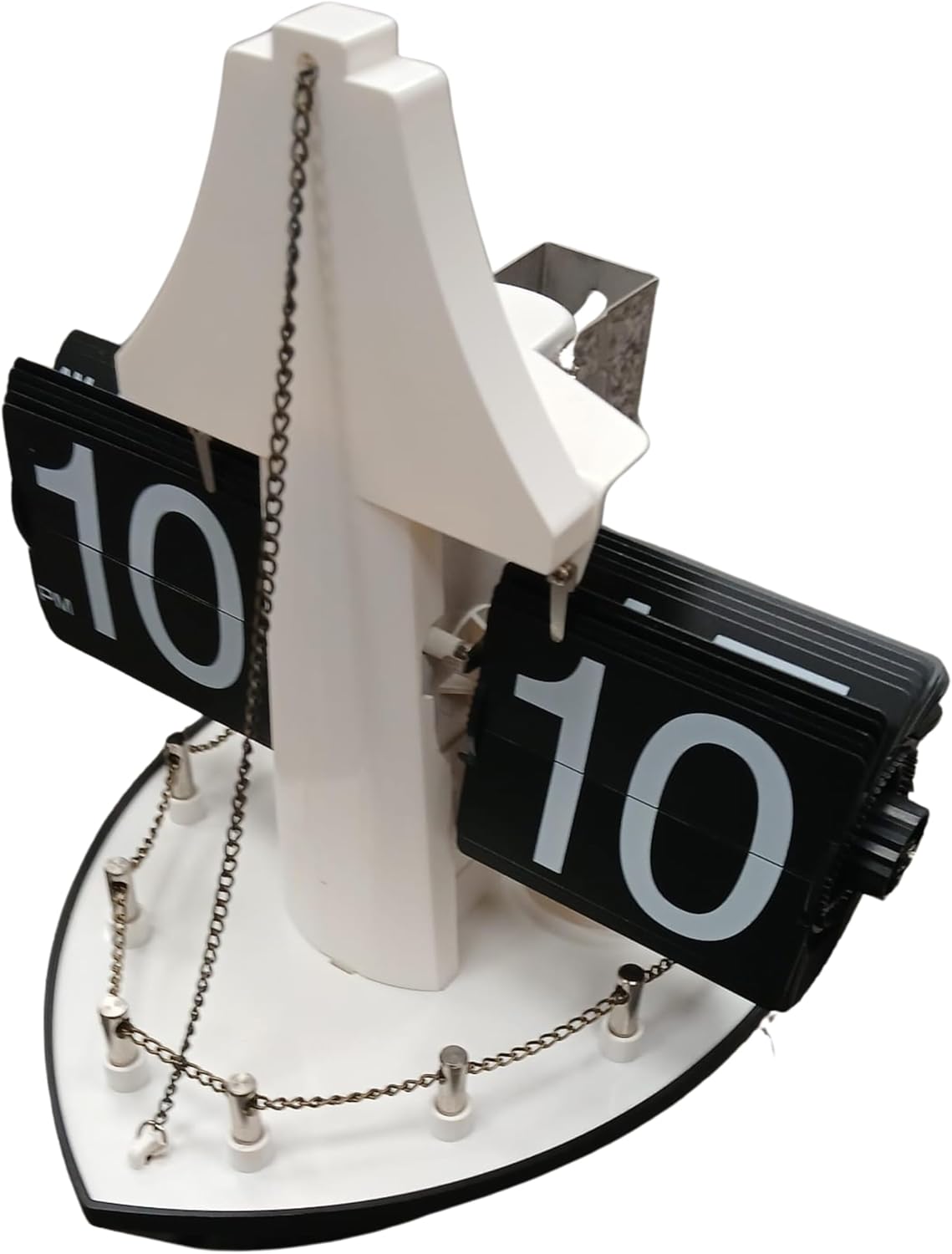 Ship Deck Flip Clock Wall Hanging Retro Nautical with Automatic Flip Panels AM PM Display Decorative Boat Style Desk Shelf Timepiece blue black (Black)