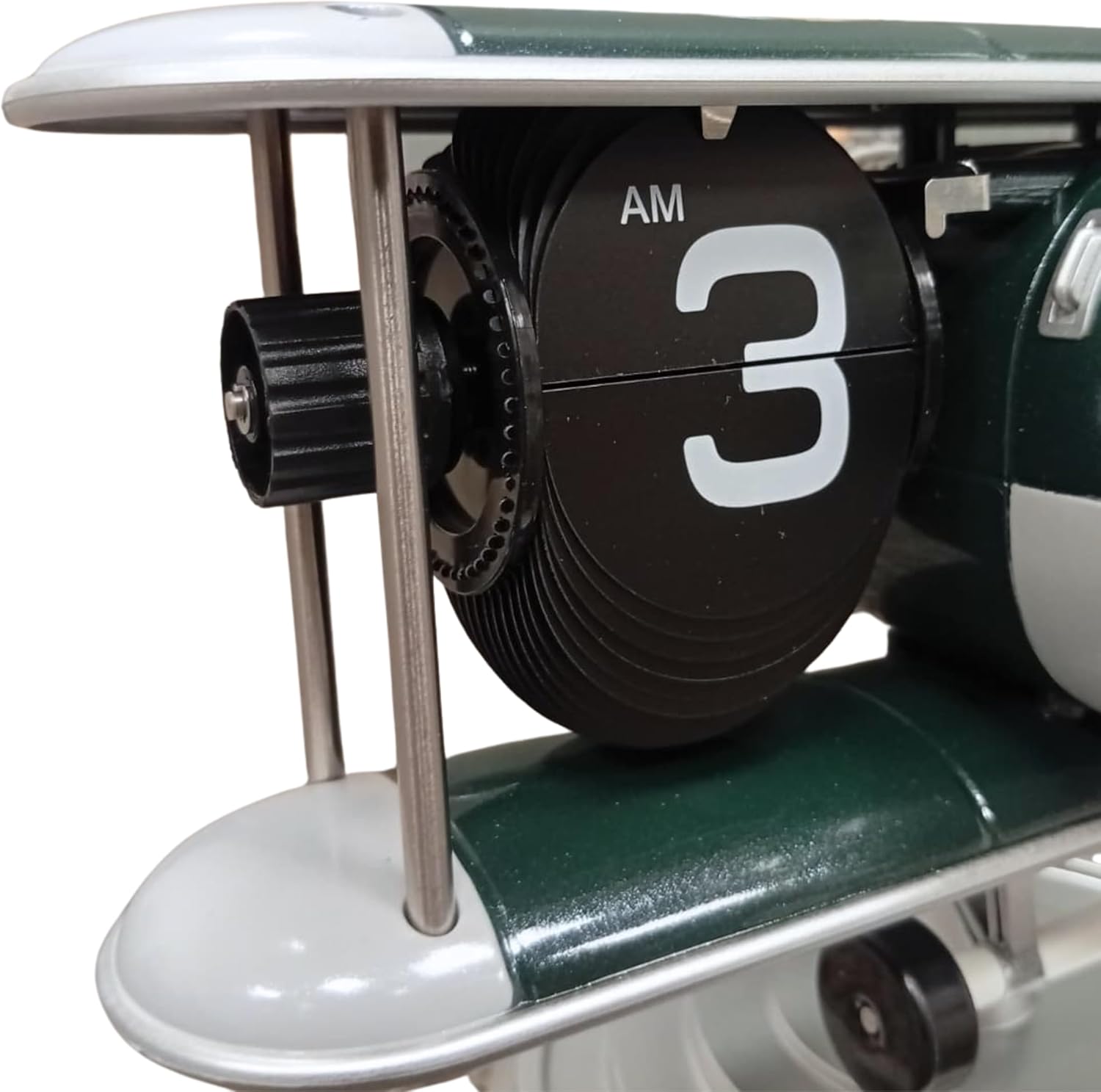 Authentic R &amp; M Retro Airplane Flip Clock Toy Style Vintage Aircraft Desk Clock