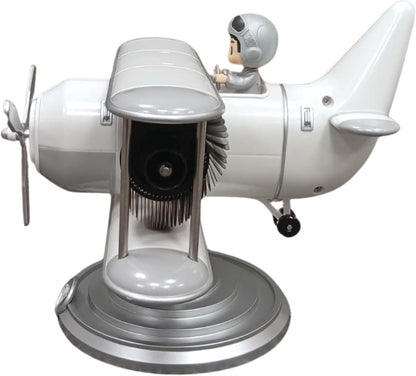 Authentic R &amp; M Retro Airplane Flip Clock Toy Style Vintage Aircraft Desk Clock