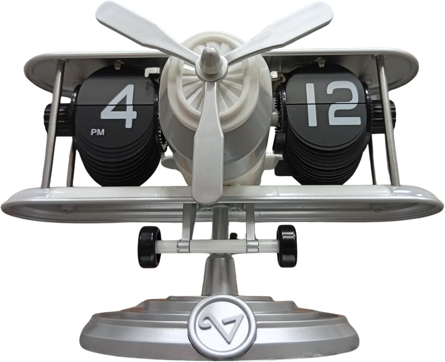 Authentic R &amp; M Retro Airplane Flip Clock Toy Style Vintage Aircraft Desk Clock