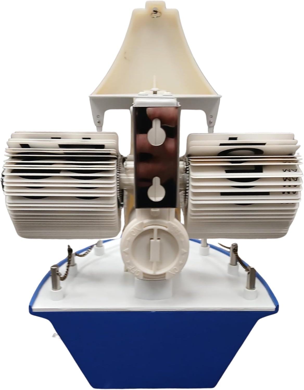 Ship Deck Flip Clock Wall Hanging Retro Nautical with Automatic Flip Panels AM PM Display Decorative Boat Style Desk Shelf Timepiece blue black (Black)