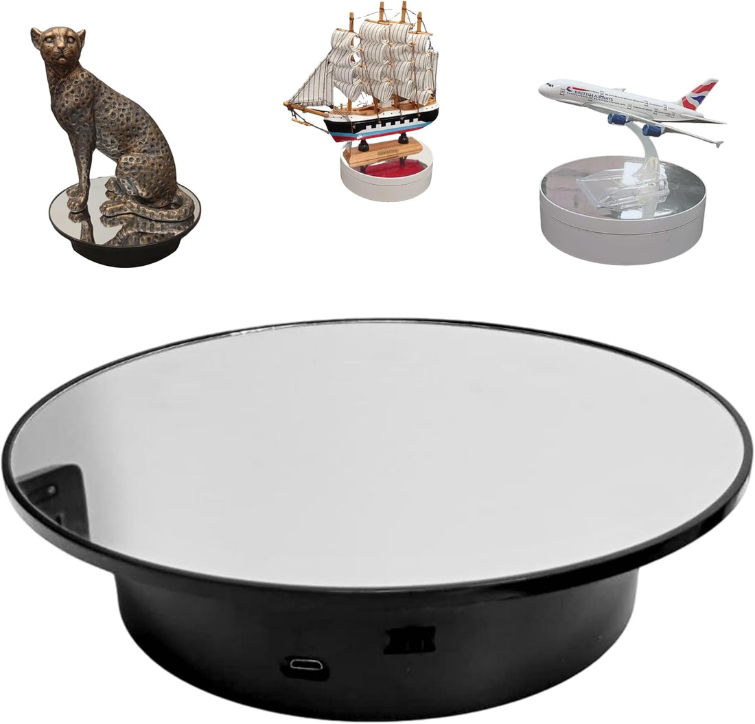 360° Rotating Display Stand – Mirror Turntable (14cm / 20cm)