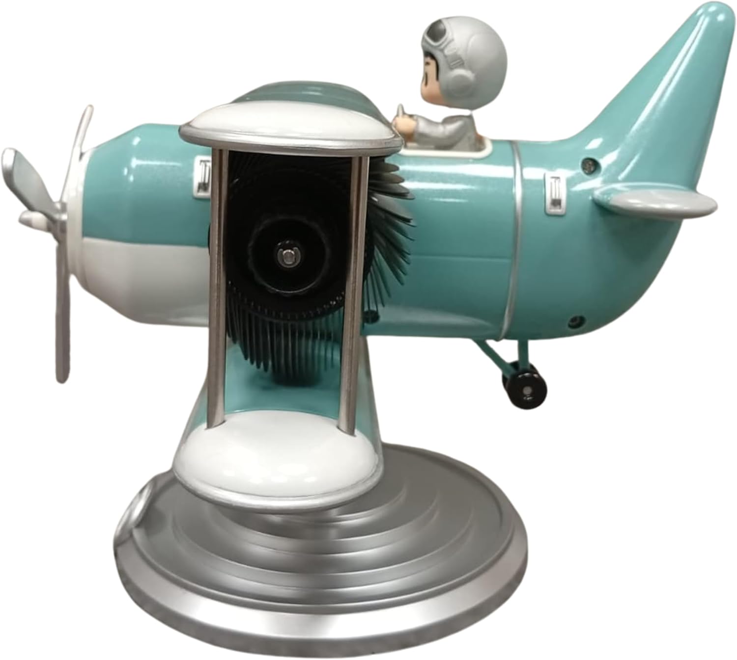 Authentic R &amp; M Retro Airplane Flip Clock Toy Style Vintage Aircraft Desk Clock
