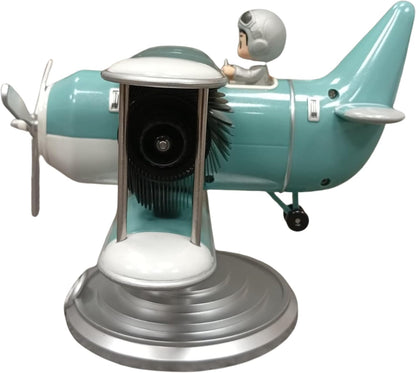 Authentic R &amp; M Retro Airplane Flip Clock Toy Style Vintage Aircraft Desk Clock