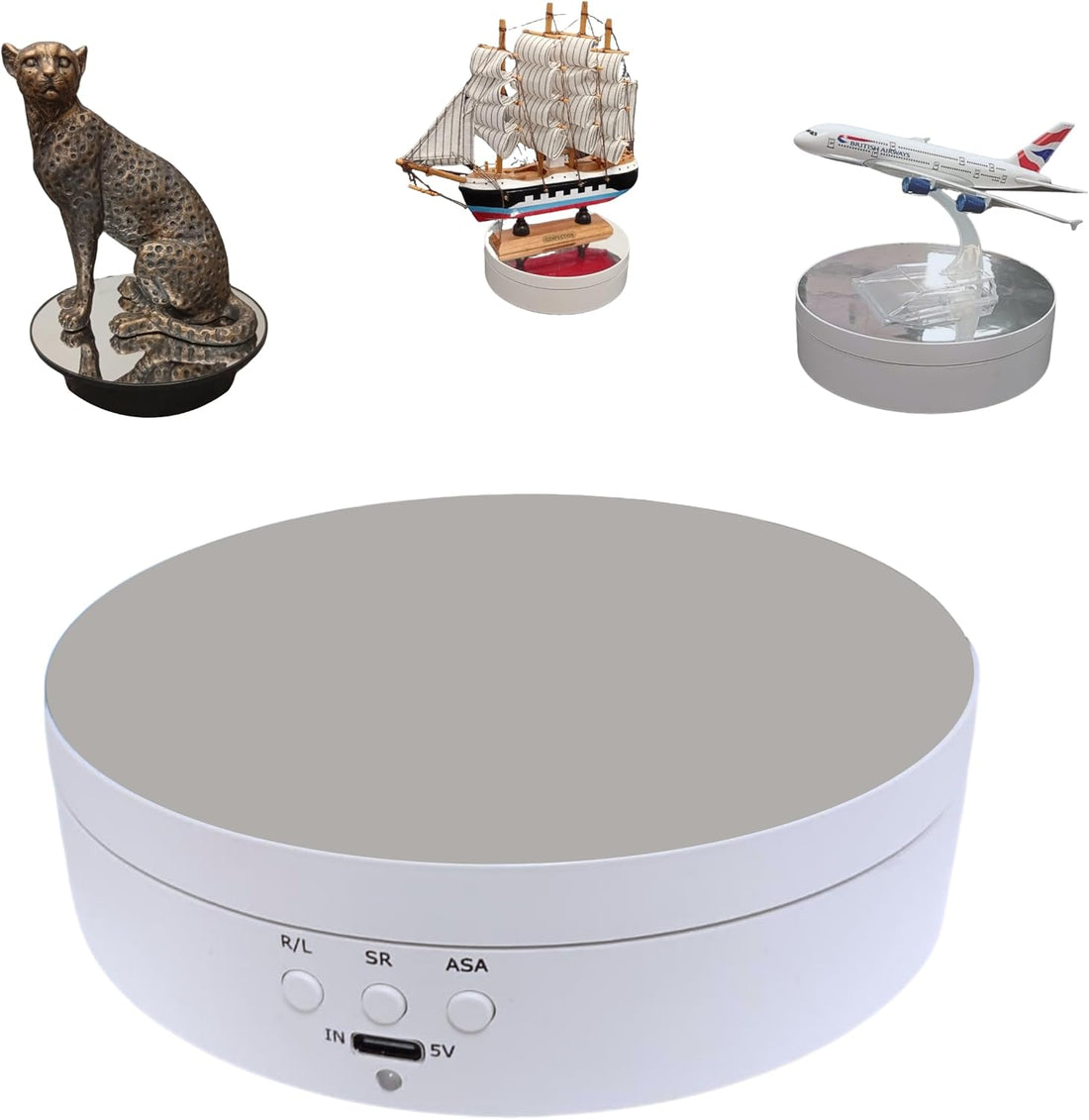 360° Rotating Display Stand – Mirror Turntable (14cm / 20cm)