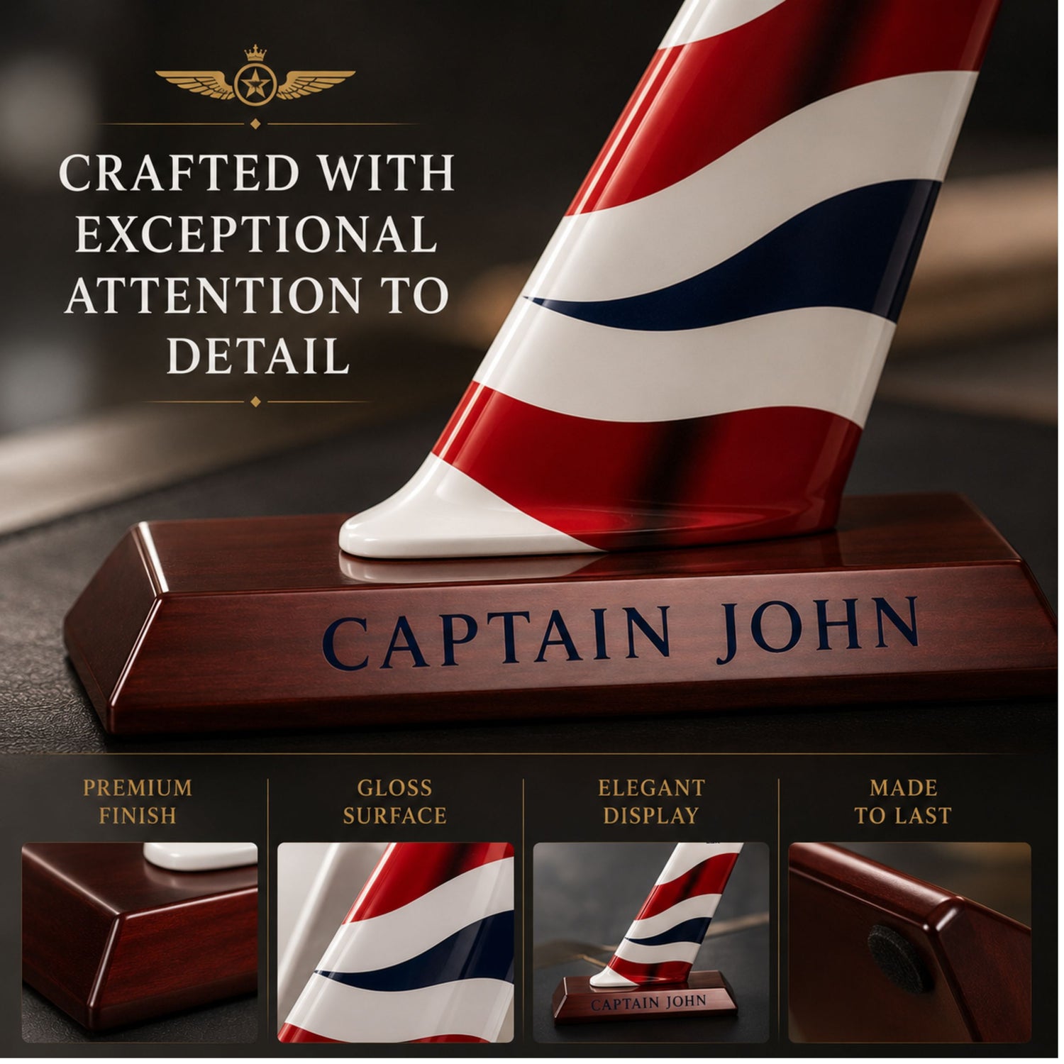 Personalised British Airways BA A380 Fin Tail Plane Aviation Gift