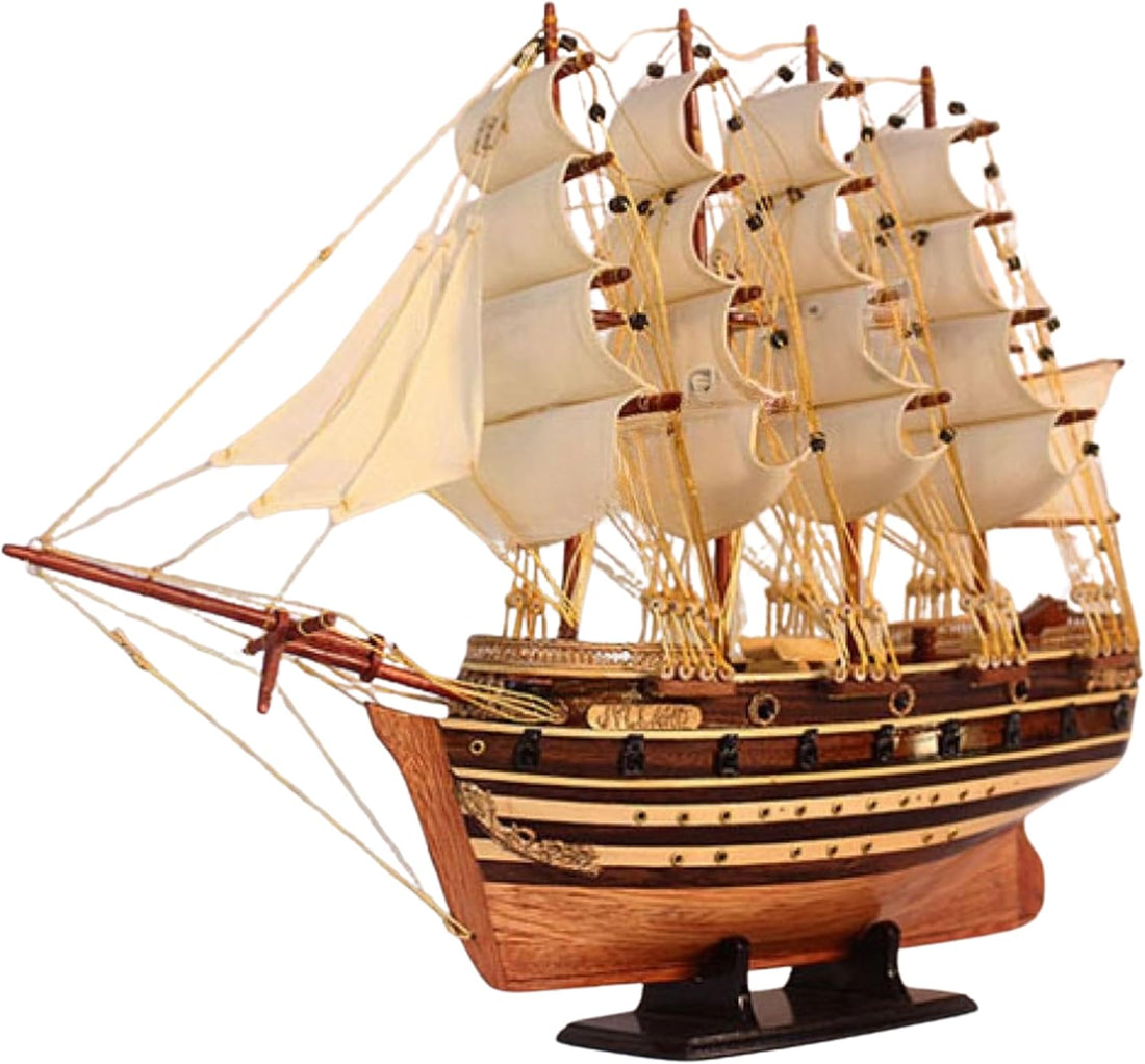 Authentic R &amp; M Jylland Model Ship 54.5cm Wooden with Stand – Handcrafted Historic Naval Replica for Home Décor &amp; Collectors