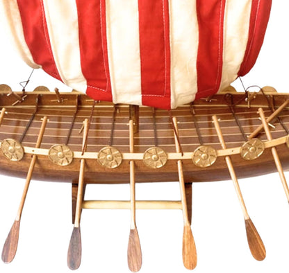 Authentic 60cm R&amp;M Viking Drakkar Handcrafted Wooden Warship Model for Collector