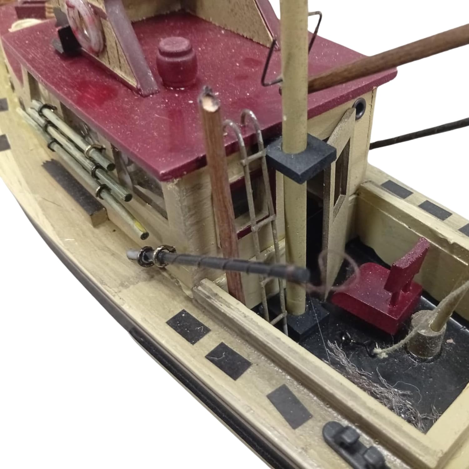 Handcrafted Wooden Ship Model ORCA Fishing Boat – 37cm Collectible Display Ship