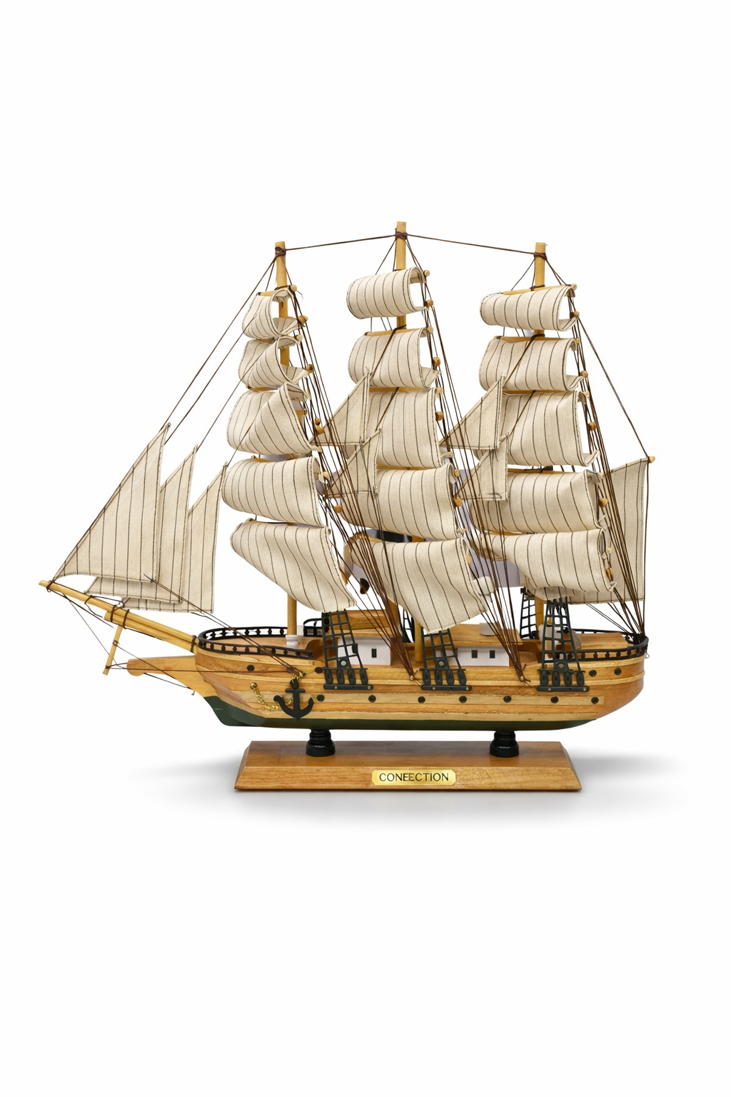 50cm Wooden Tall Ship Model 2B Confection Classic Sailing Ship Display Wooden Stand