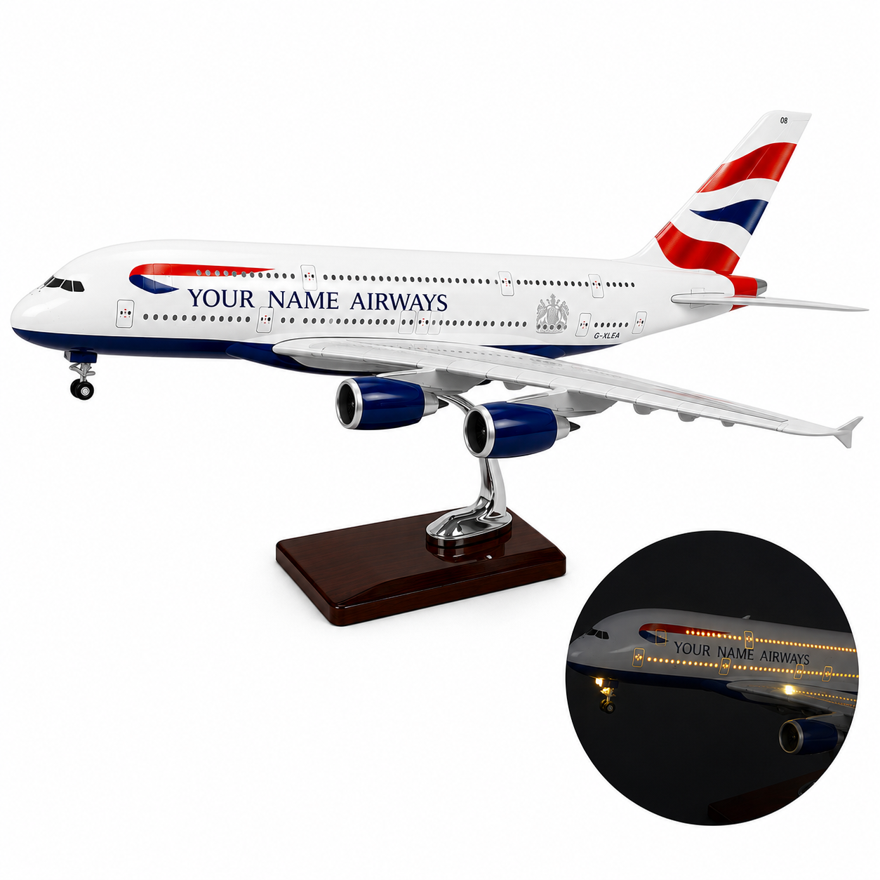Personalised British Airways Airbus A380 Model Plane 1:160 Scale