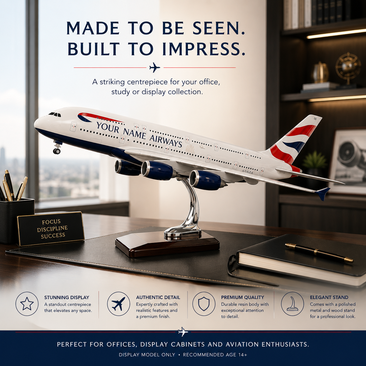 Personalised British Airways Airbus A380 Model Plane 1:160 Scale