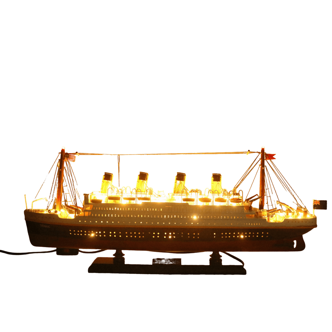 RMS Titanic Wooden Ship Model with Lights – 60cm | Handcrafted