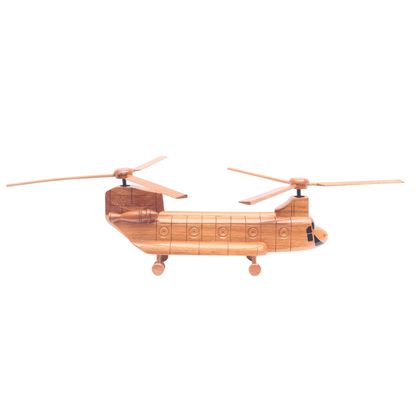 CH-47 Chinook Wooden Helicopter Model | Mahogany
