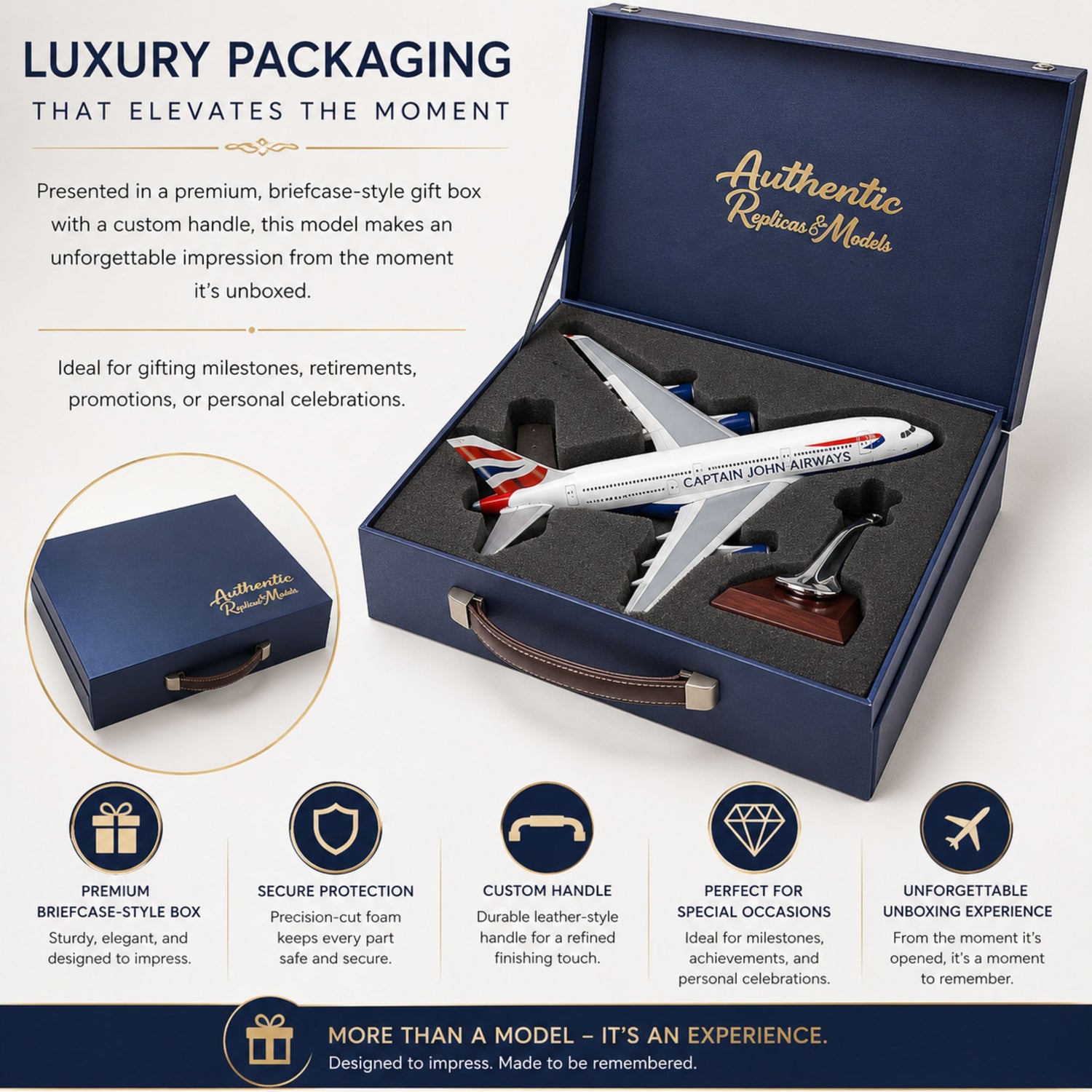 Personalised British Airways Airbus A380 Model Plane 1:160 Scale