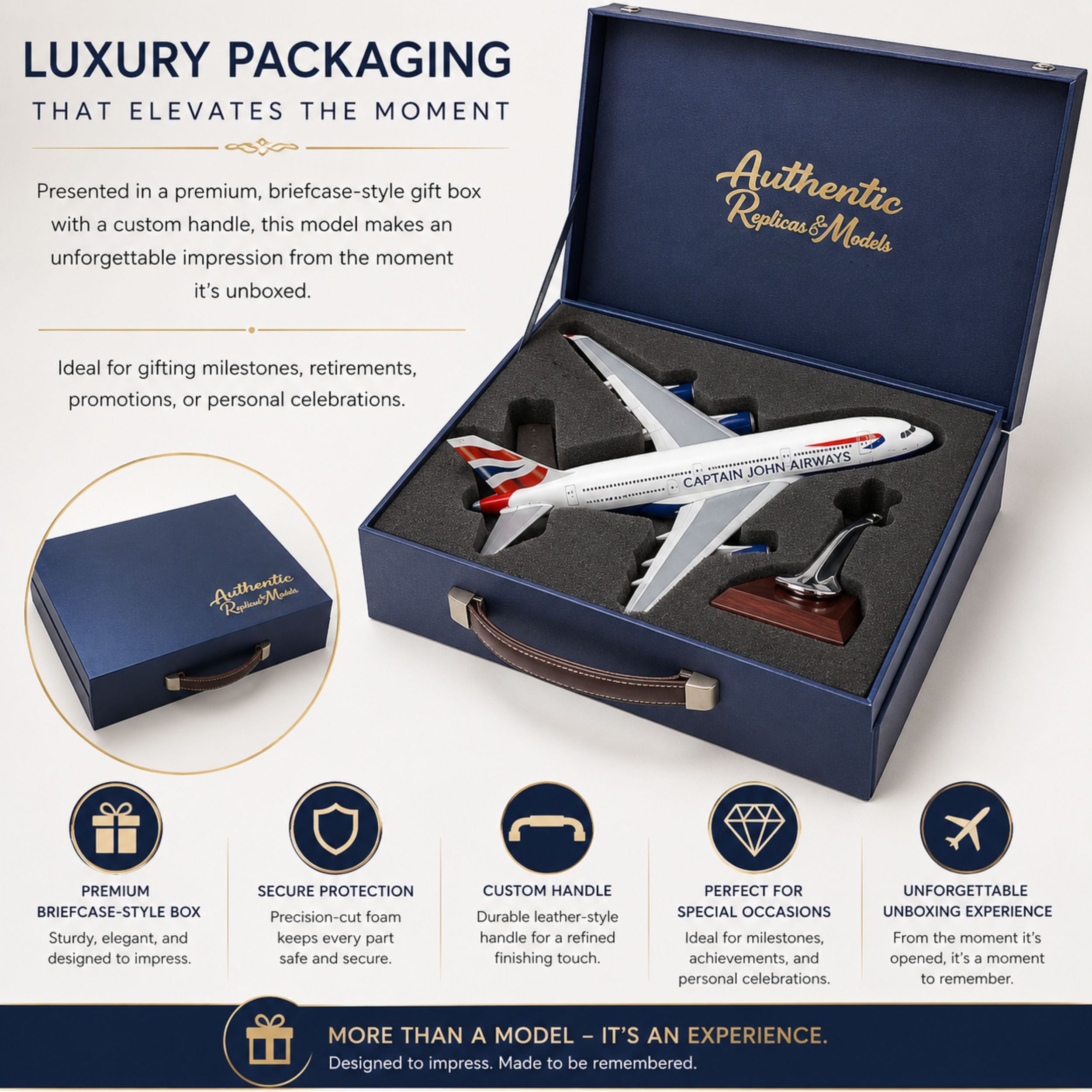 Personalised British Airways Airbus A380 Model Plane 1:160 Scale