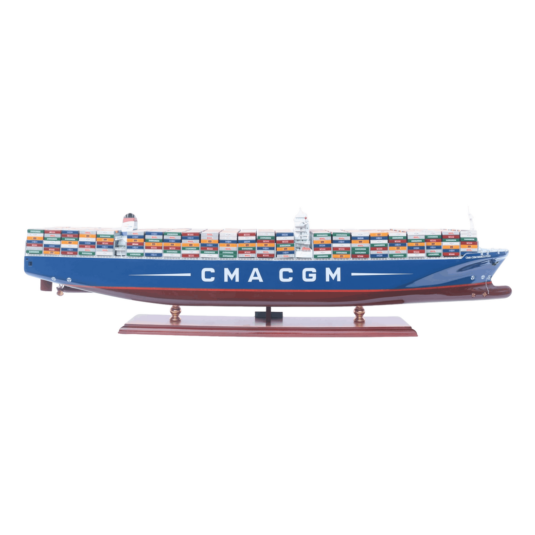 Marco Polo Wooden Ship Model | 71cm Ocean Container Vessel