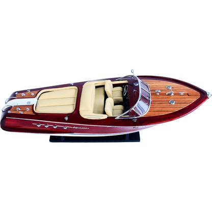 Handcrafted Riva Aquarama Wooden Speed Boat Model – Large Luxury Display (67cm)