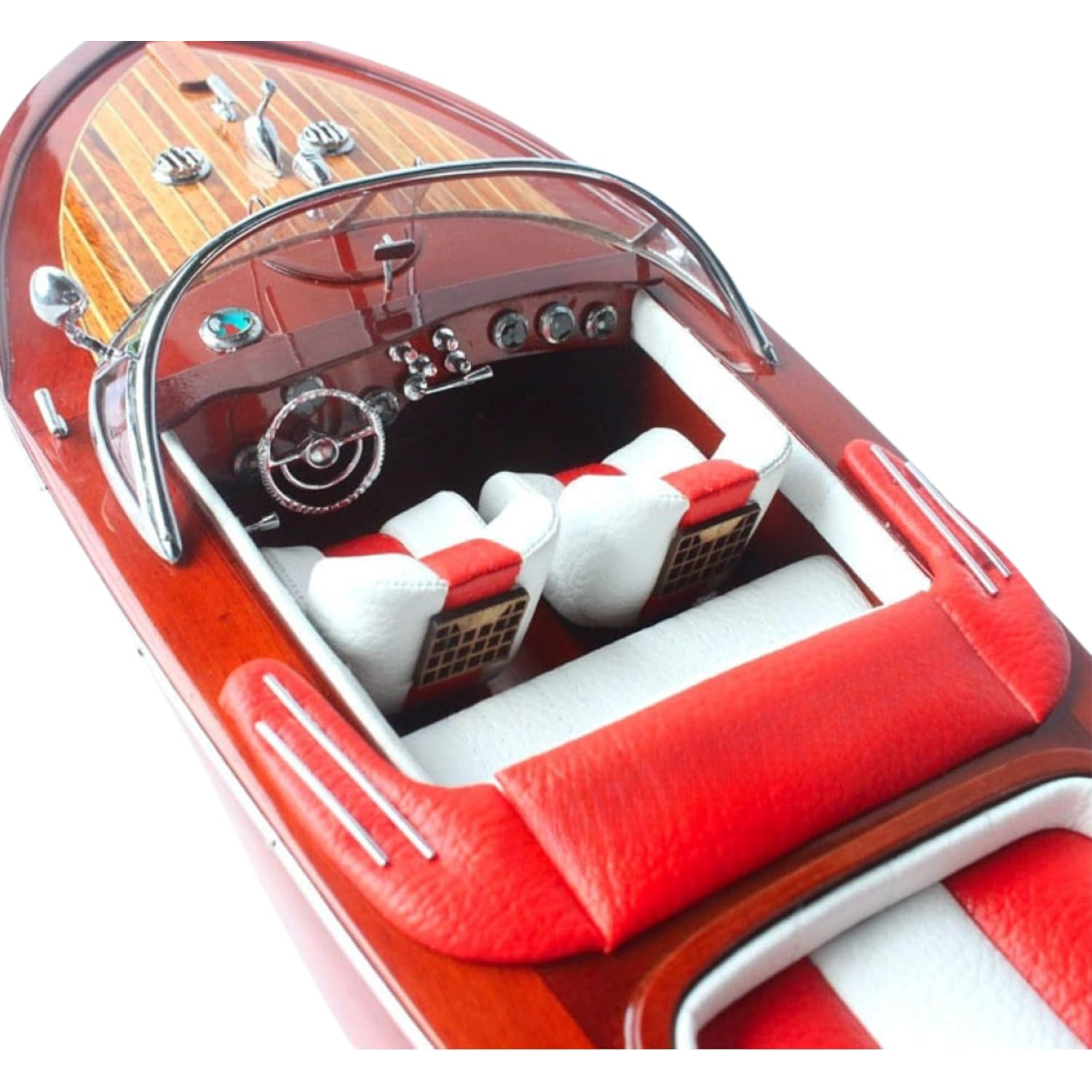 Handcrafted Riva Aquarama Wooden Speed Boat Model – Large Luxury Display (67cm)