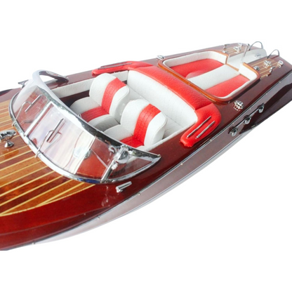 Handcrafted Riva Aquarama Wooden Speed Boat Model – Large Luxury Display (67cm)