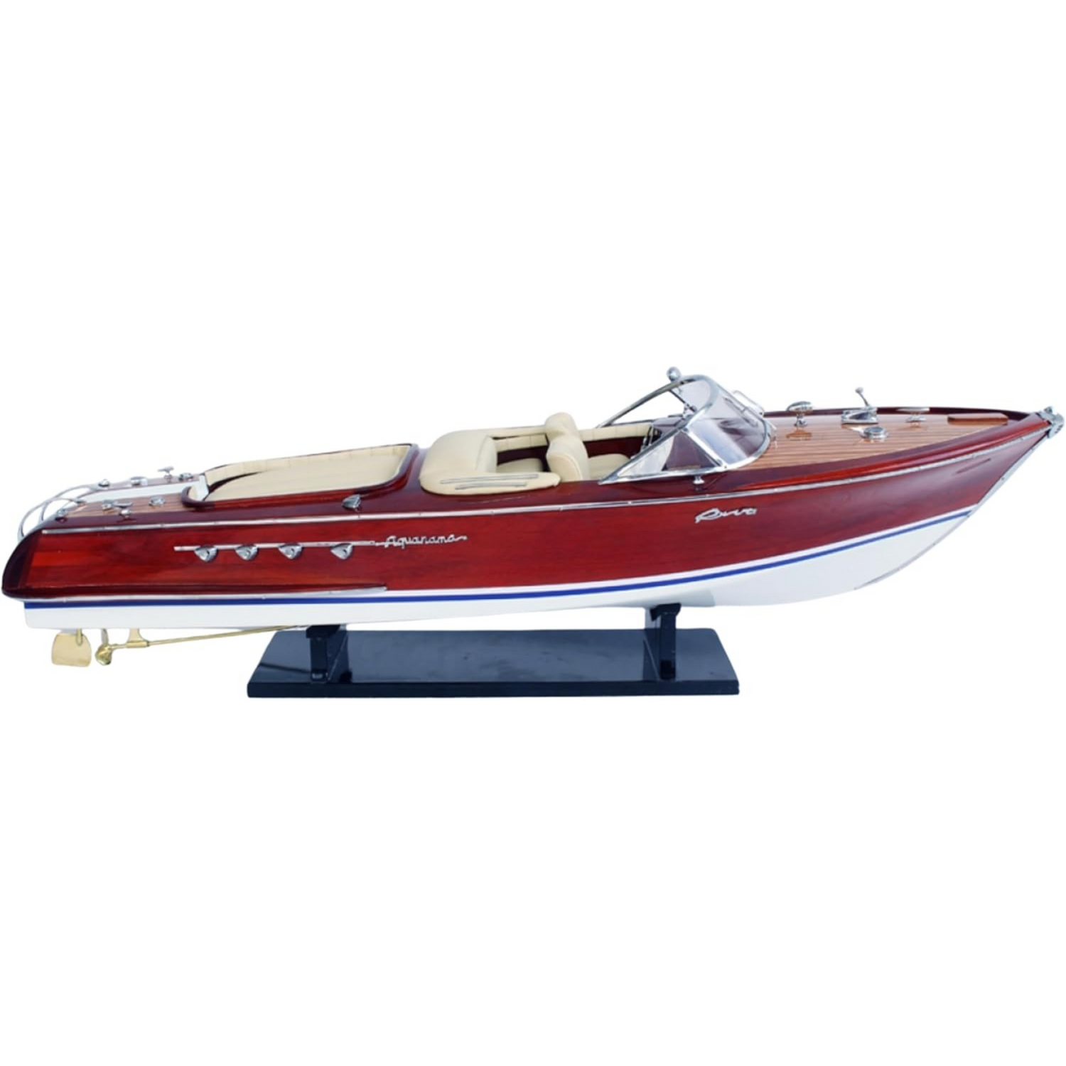 Handcrafted Riva Aquarama Wooden Speed Boat Model – Large Luxury Display (67cm)