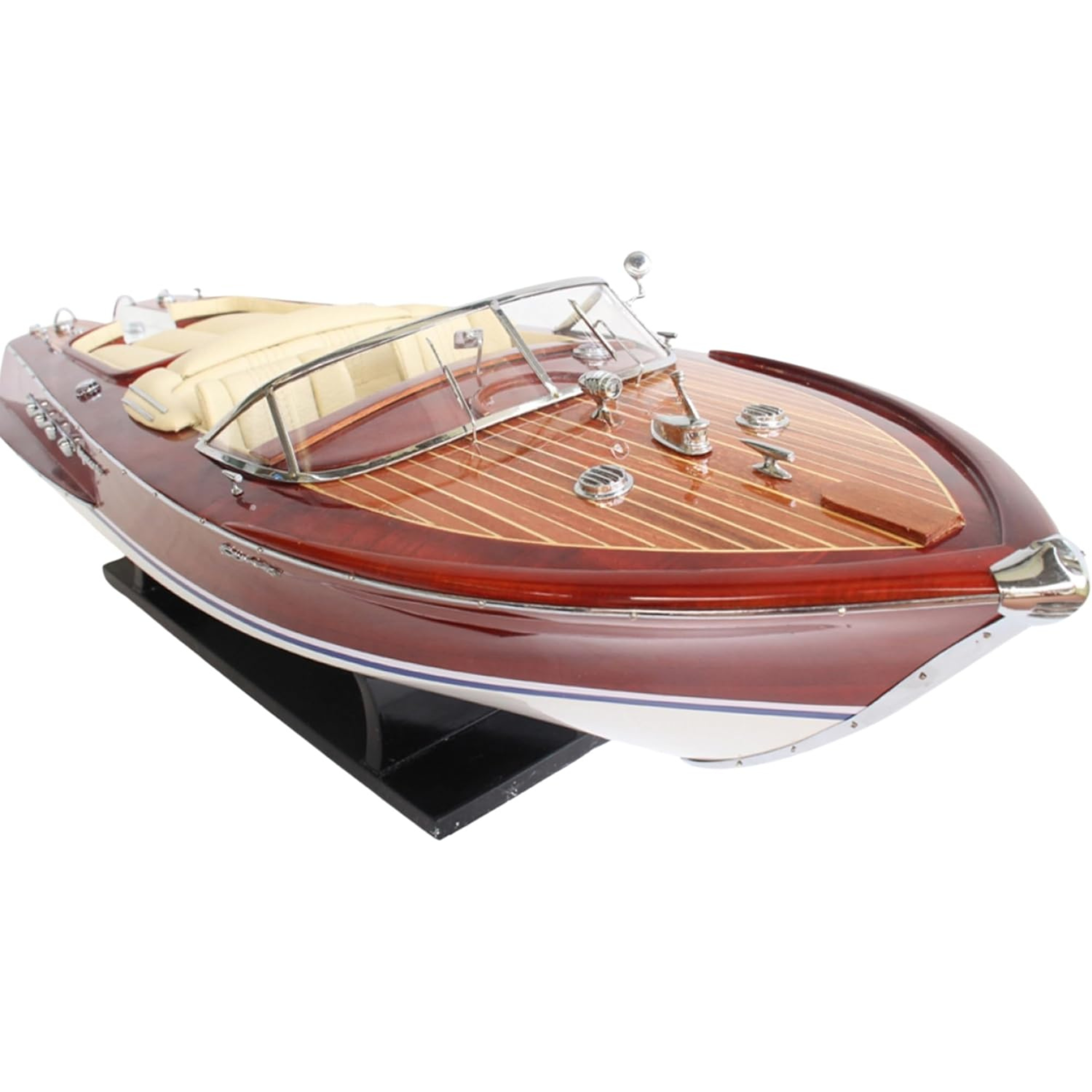 Handcrafted Riva Aquarama Wooden Speed Boat Model – Large Luxury Display (67cm)