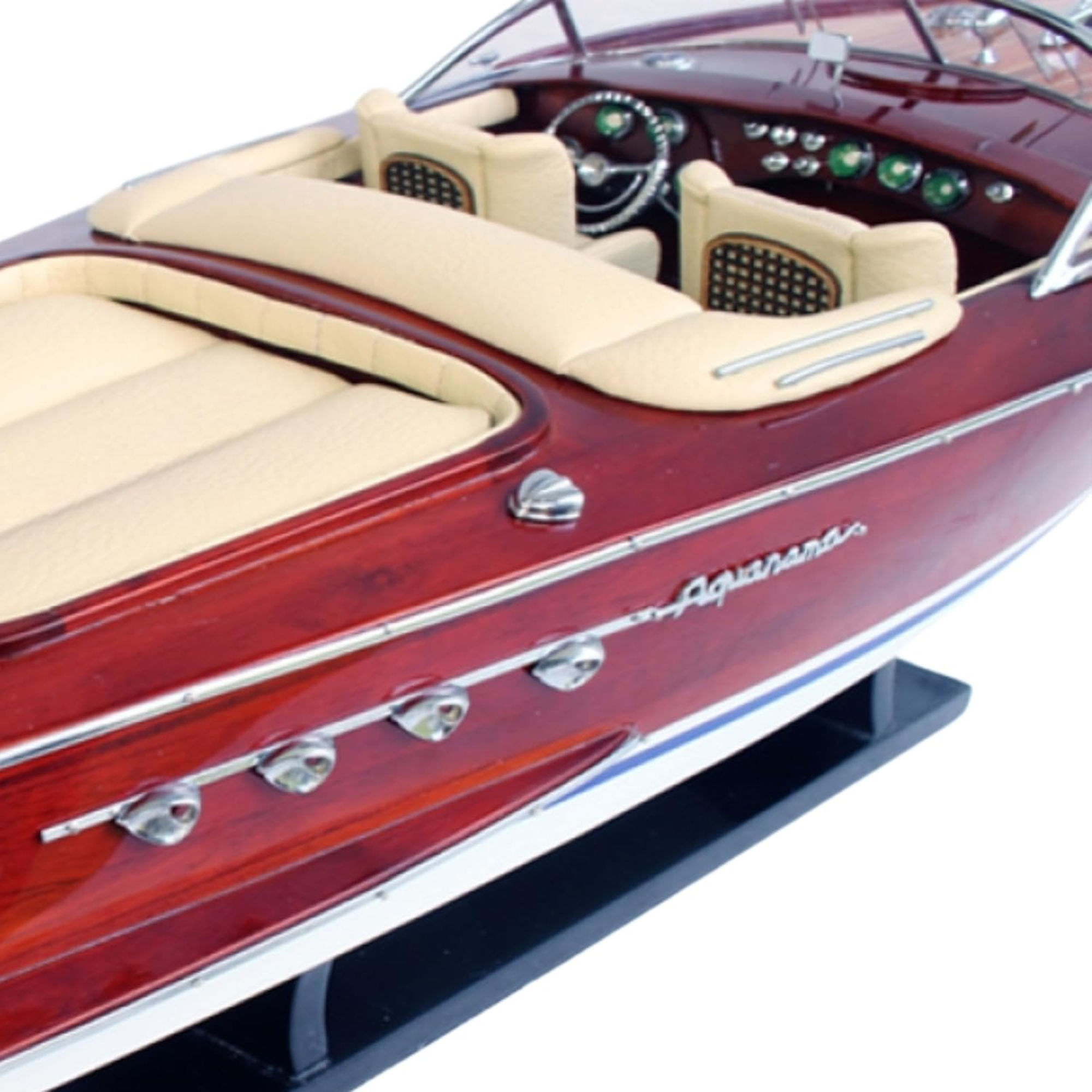 Handcrafted Riva Aquarama Wooden Speed Boat Model – Large Luxury Display (67cm)