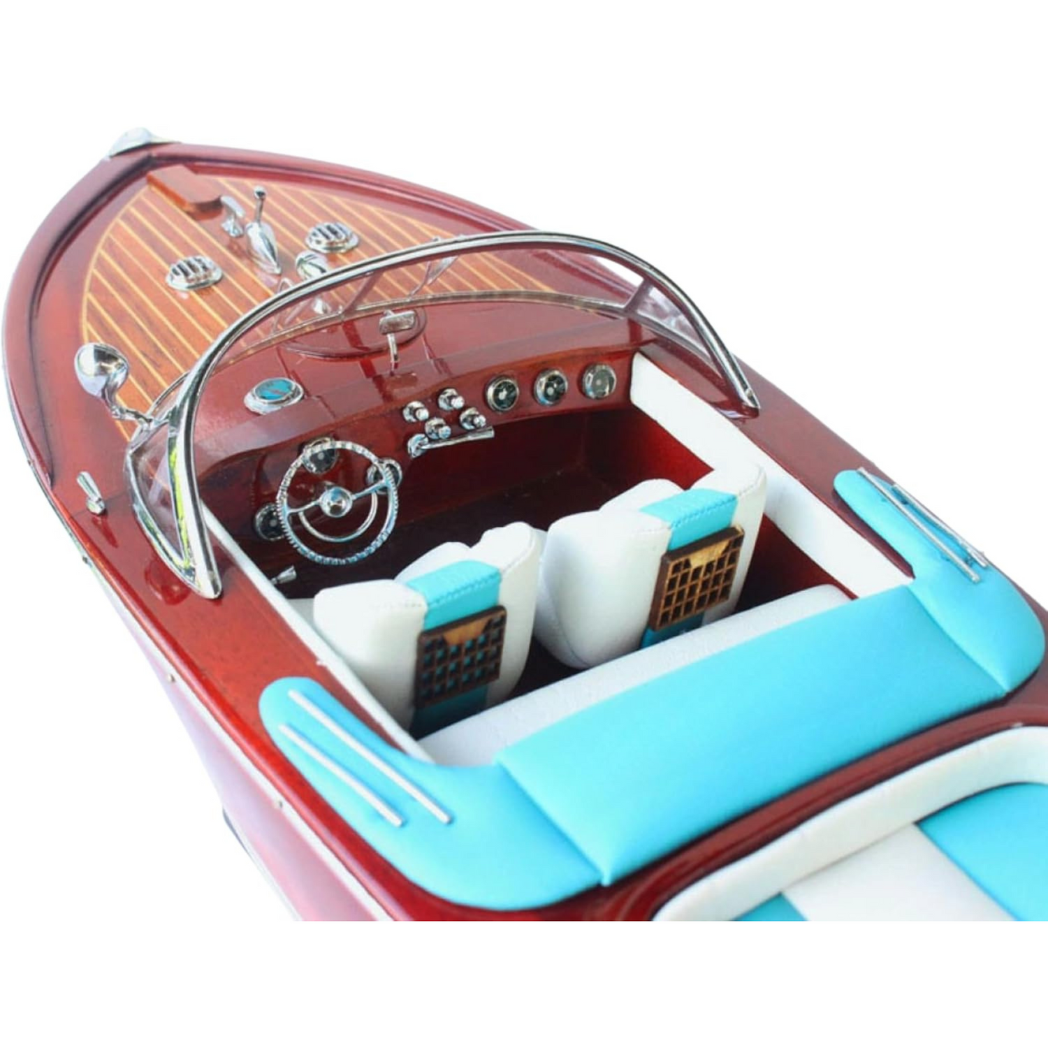 Handcrafted Riva Aquarama Wooden Speed Boat Model – Large Luxury Display (67cm)