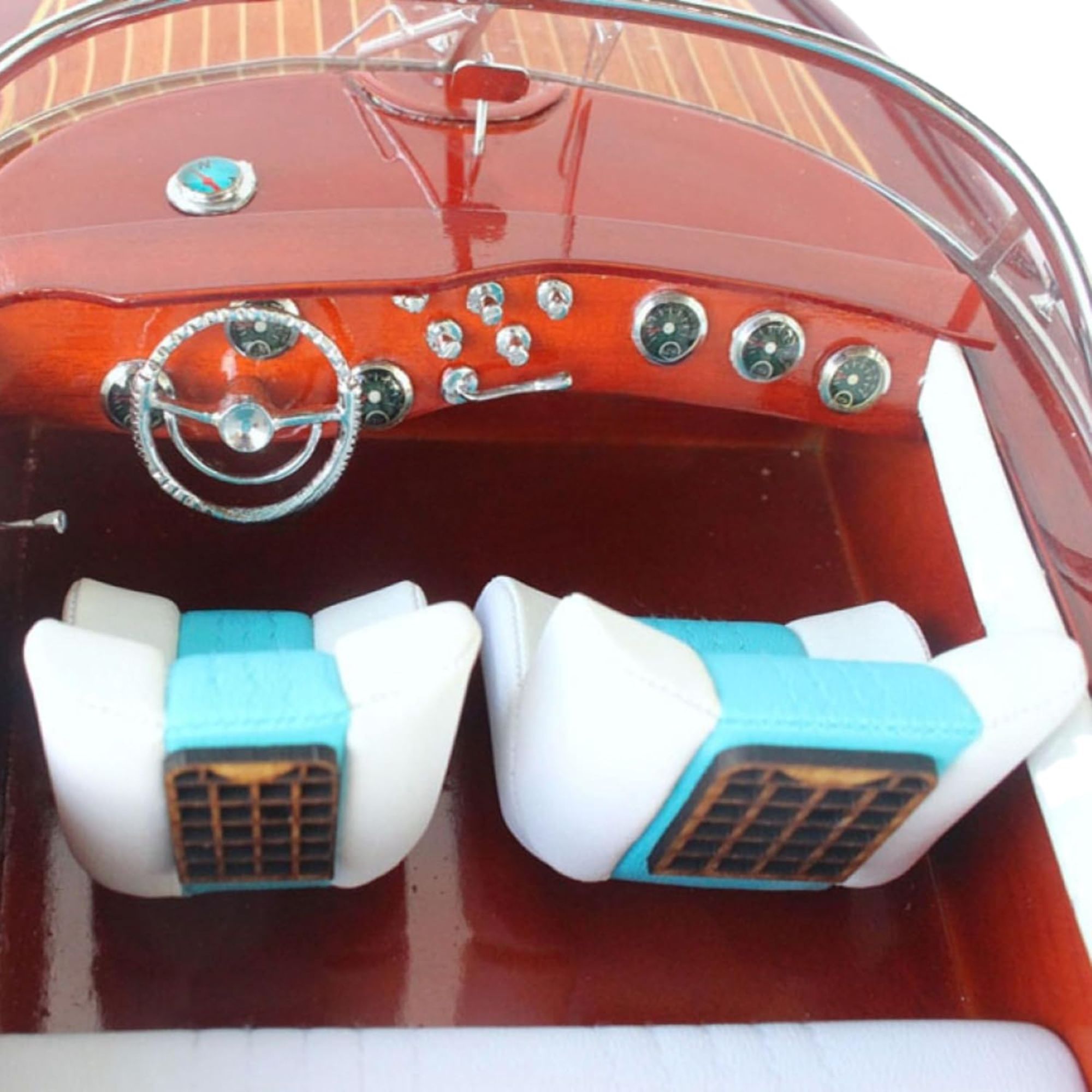 Handcrafted Riva Aquarama Wooden Speed Boat Model – Large Luxury Display (67cm)