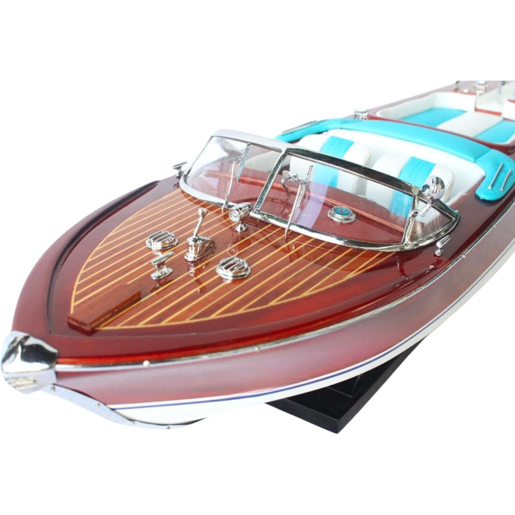 Handcrafted Riva Aquarama Wooden Speed Boat Model – Large Luxury Display (67cm)