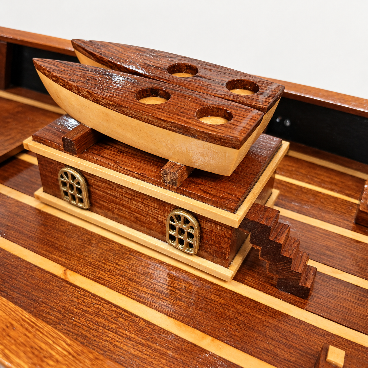 Very Large Wooden Sailing Ship Model – Handcrafted Classic Tall Ship Display 95cm Long