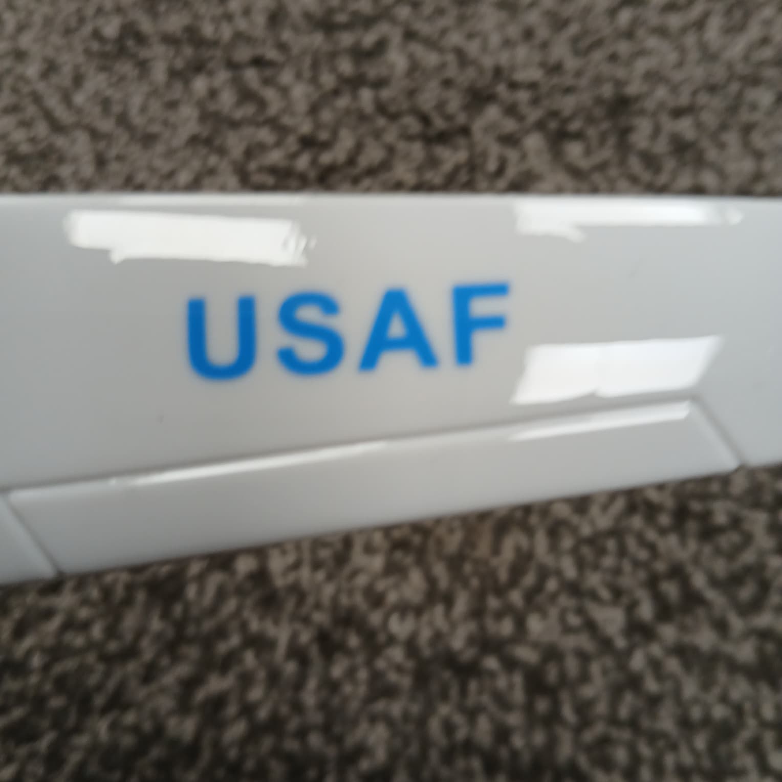 Close-up of a white object with &