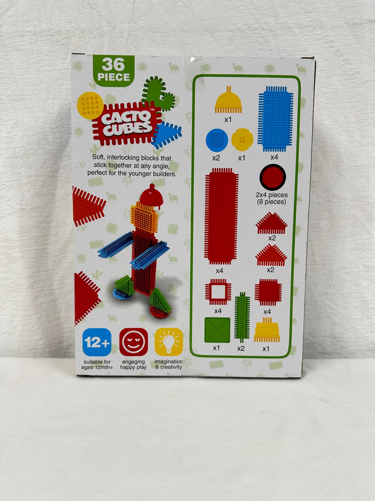 Cacto Cubes - 36 Piece Construction Toy for Kids, Soft Interlocking Blocks