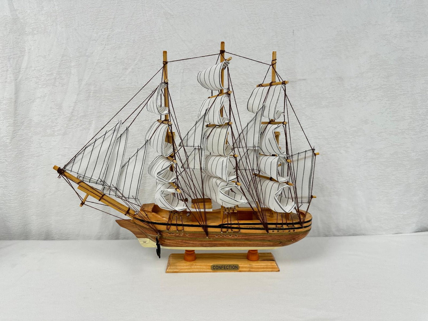 Confection Model Ship With Display Stand Assembled 44cm Handmade