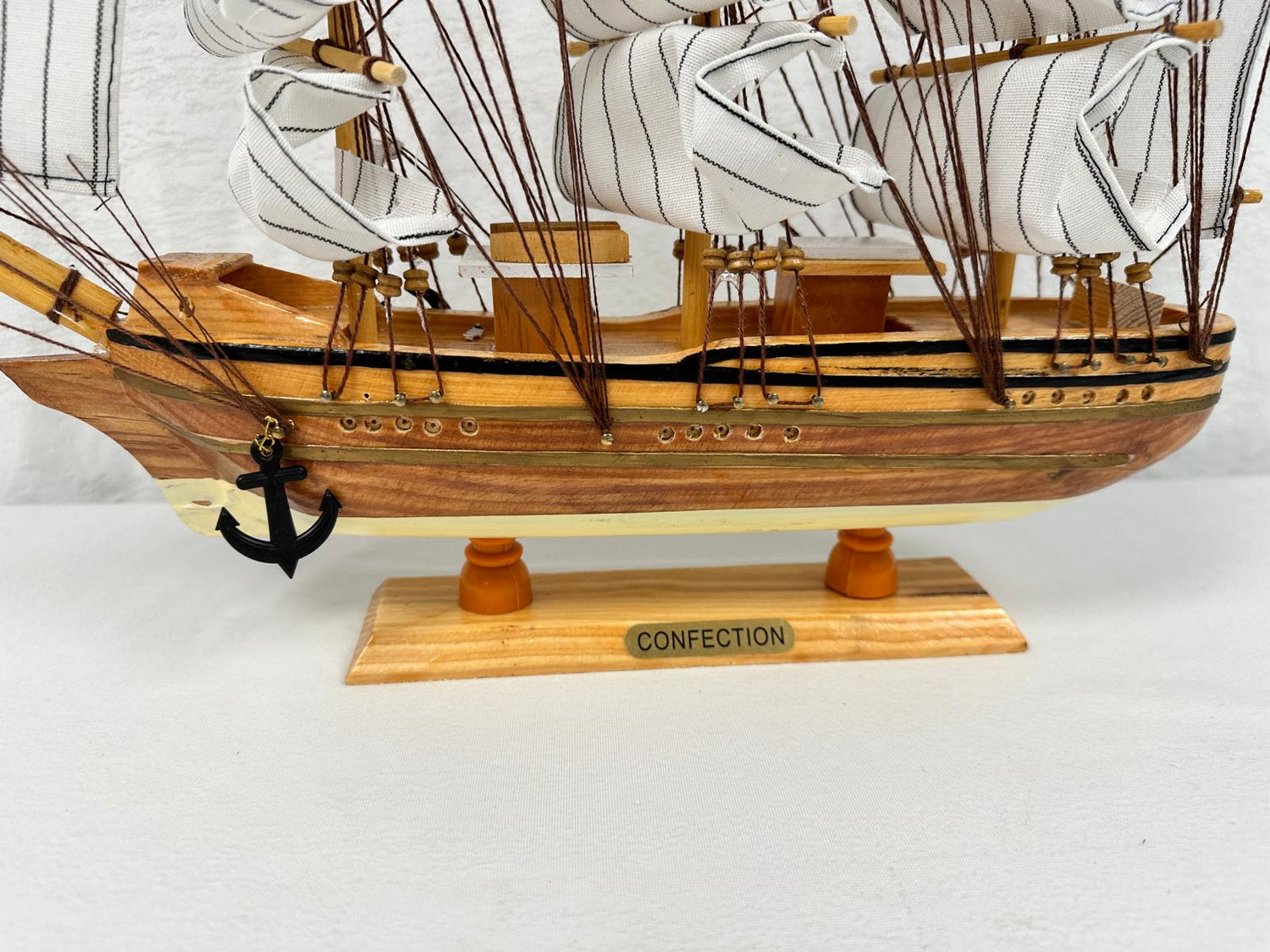 Confection Model Ship With Display Stand Assembled 44cm Handmade