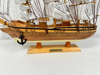 Confection Model Ship With Display Stand Assembled 44cm Handmade