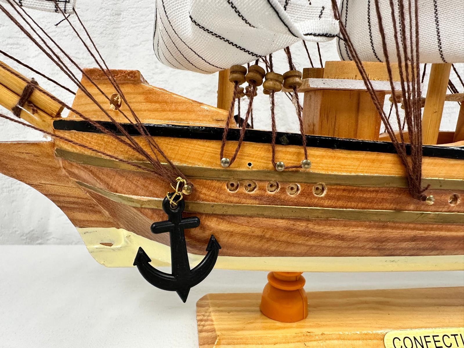 Confection Model Ship With Display Stand Assembled 44cm Handmade