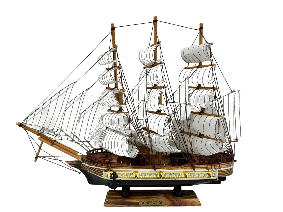 Confection Model Ship 1d With Display Stand Assembled Handmade