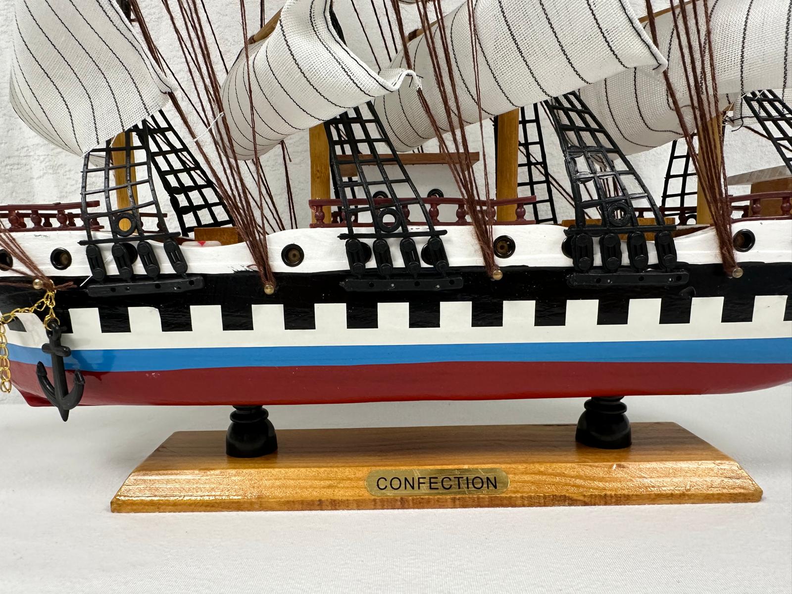 Confection Model Ship With Display Stand Assembled 50cm Handmade