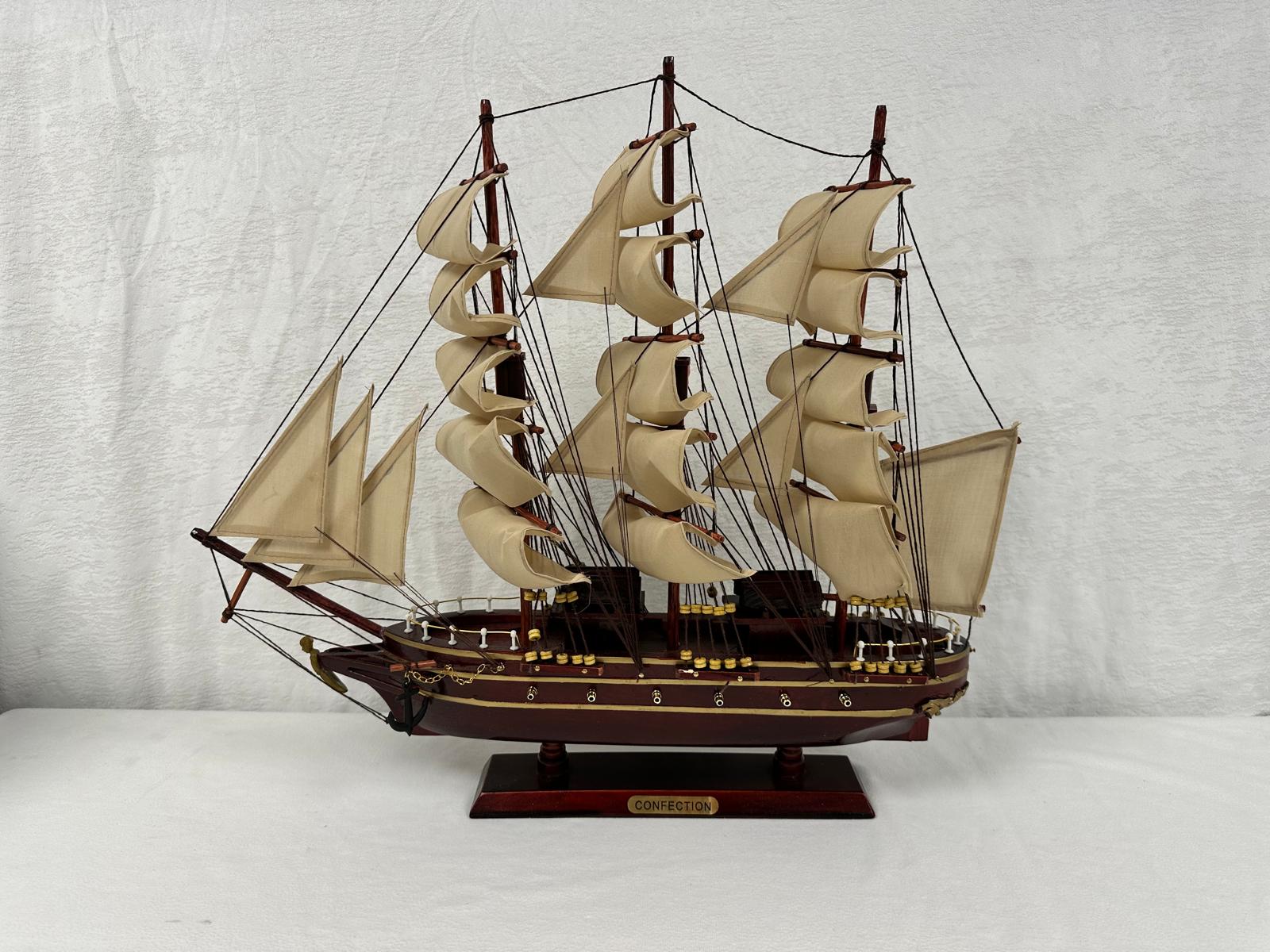 Confection Model Ship With Display Stand Assembled 48cm Handmade