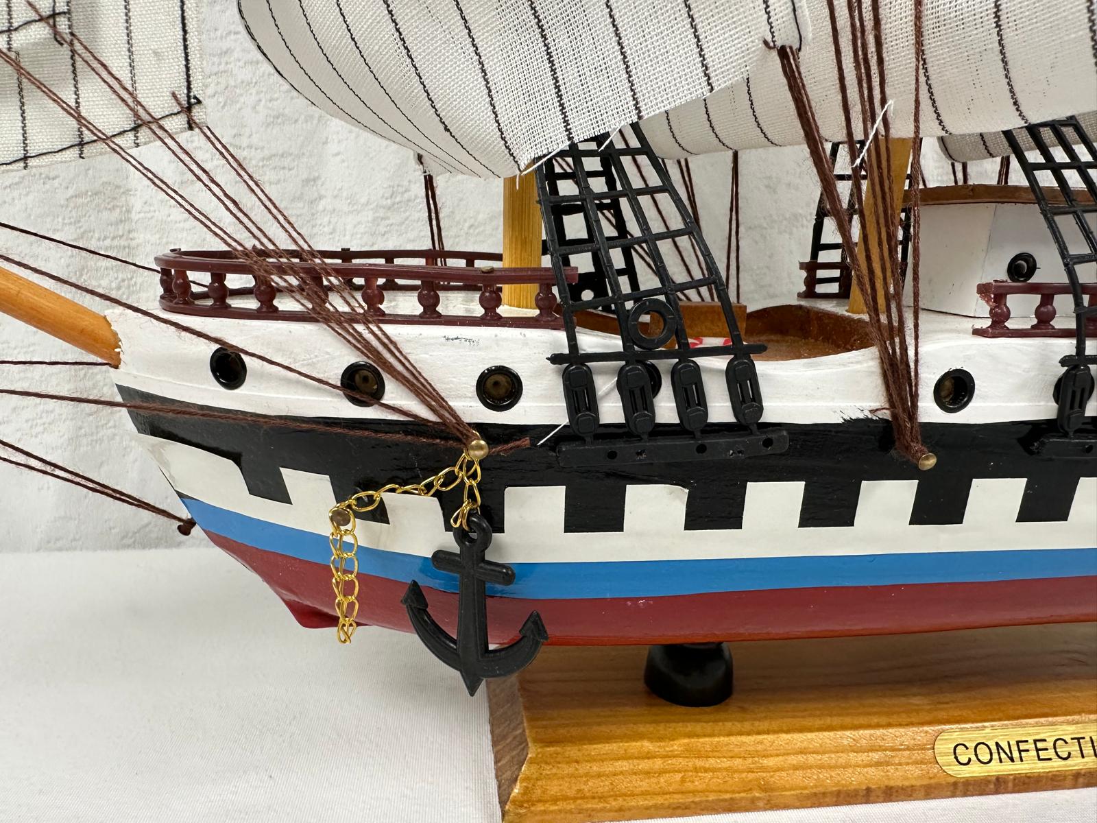 Confection Model Ship With Display Stand Assembled 50cm Handmade