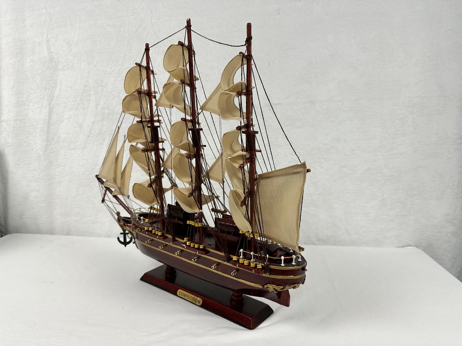 Confection Model Ship With Display Stand Assembled 48cm Handmade